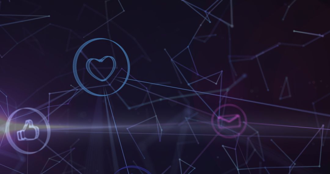 Futuristic Digital Network with Interaction Icons