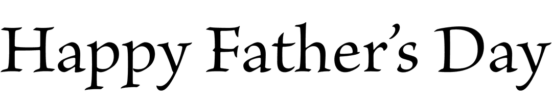 Father's Day Greeting Text on Transparent Background