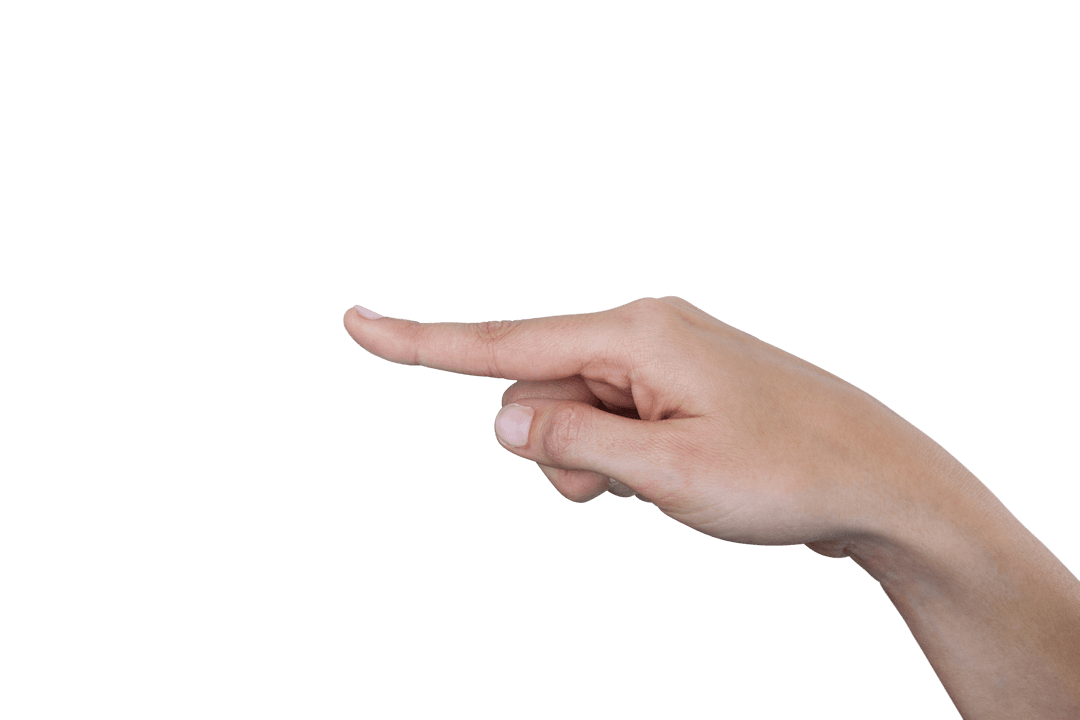 Human Hand Pointing on Transparent Background