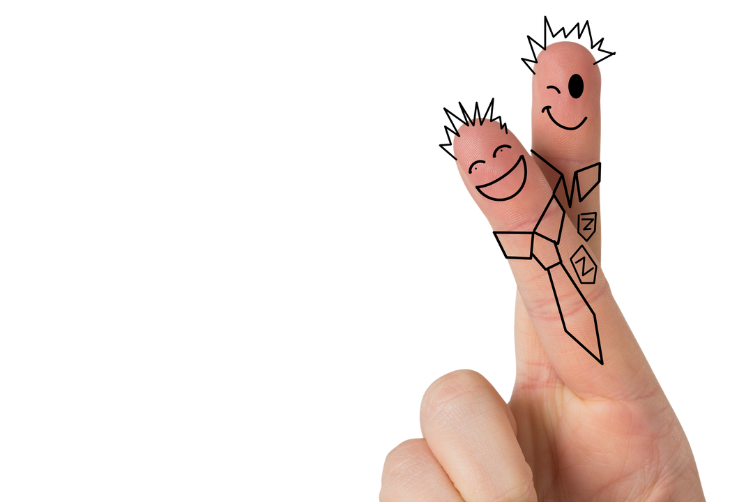 Transparent Illustration of Fingers with Smiling Characters for Mood Concept - Download Free Stock Images Pikwizard.com