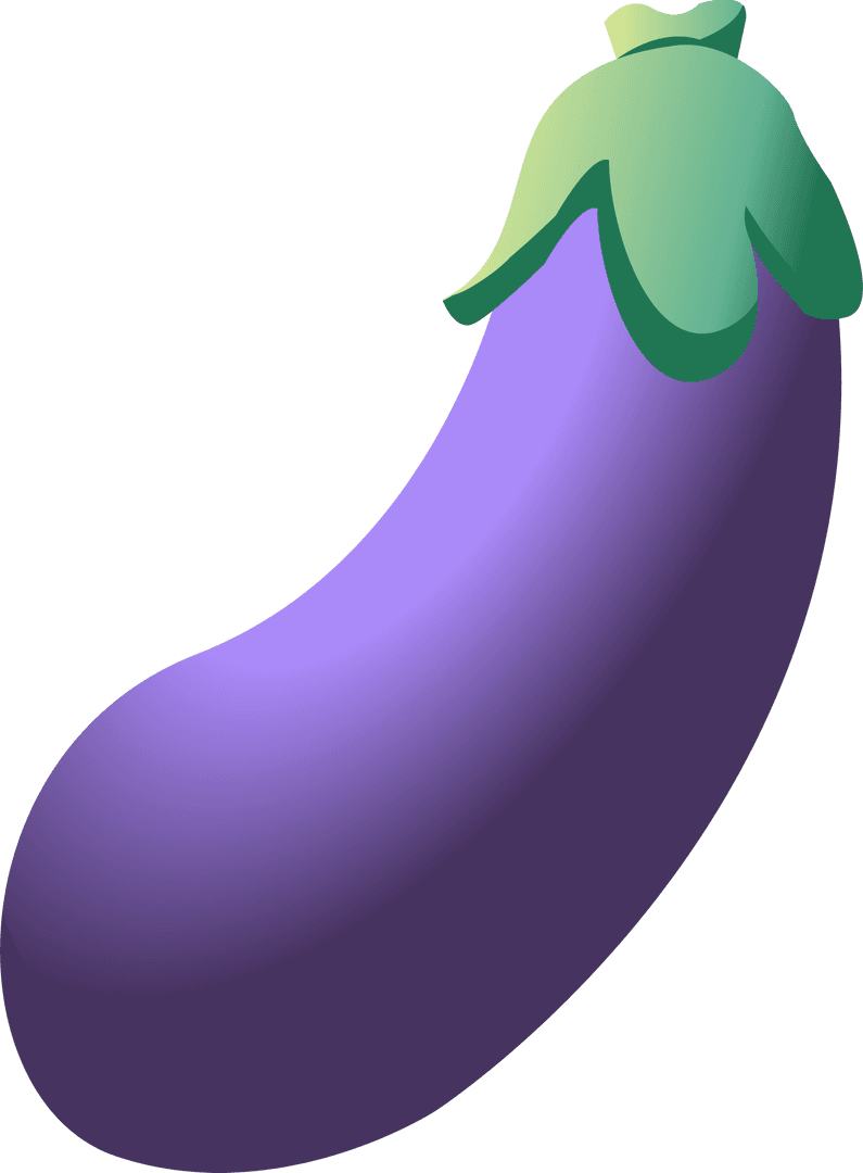 Vector Illustration of Eggplant Icon on Transparent Background