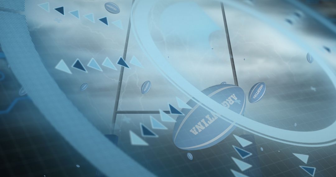 Abstract Digital Rugby Gym Image and Dynamic Grid