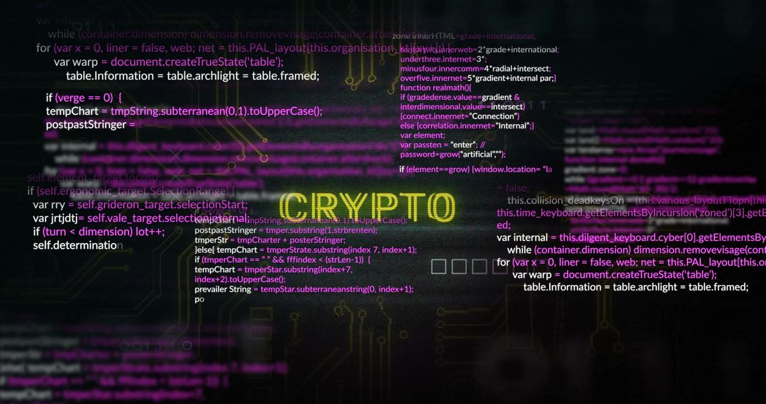 Digital Interface with Crypto Theme on Transparent Overlay