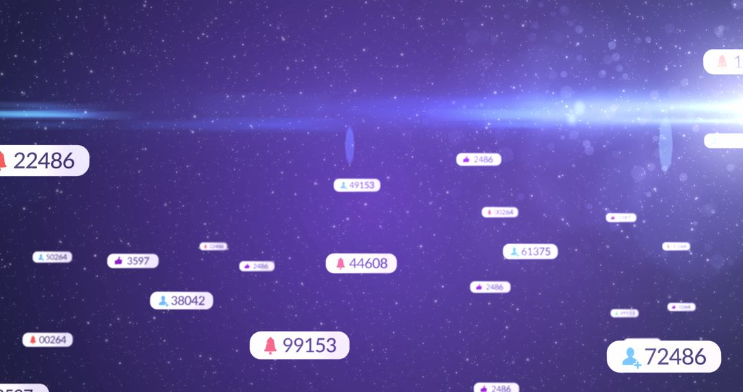 Global Social Media Buttons on Digital Purple Background