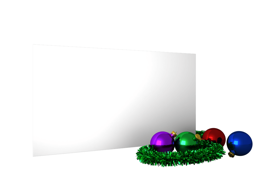 Transparent Background Festive Christmas Decor with Copy Space