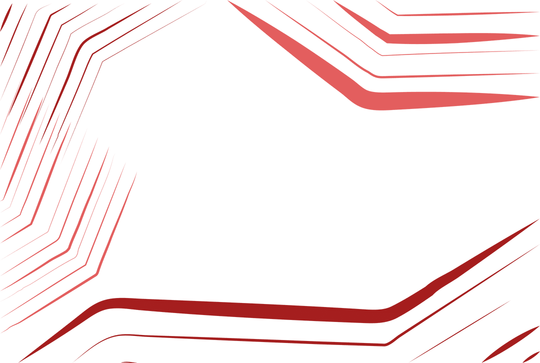 Digital red abstract lines on transparent background