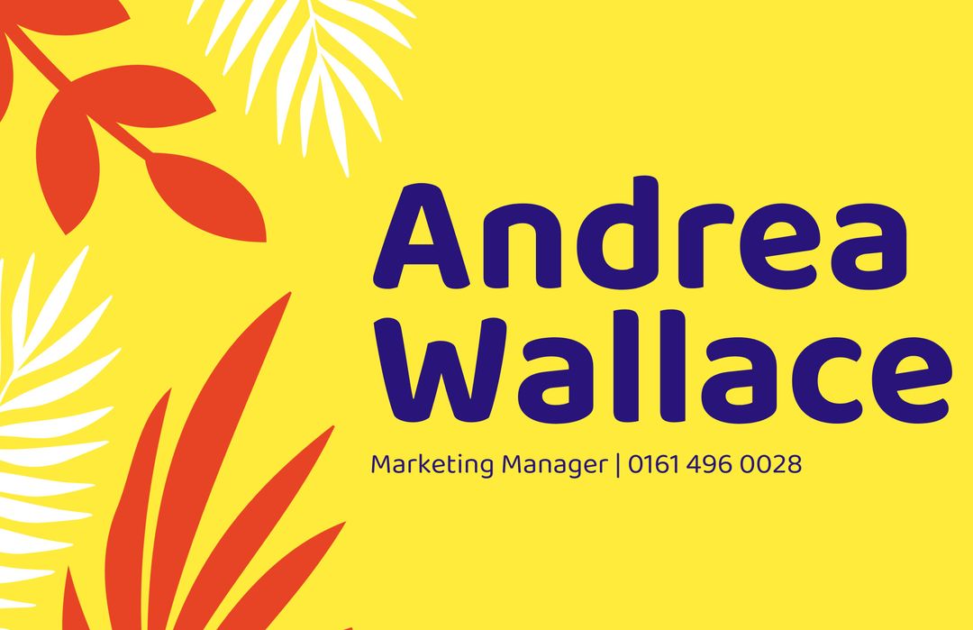 Vibrant Tropical Business Card Template with Bold Text - Download Free Stock Templates Pikwizard.com