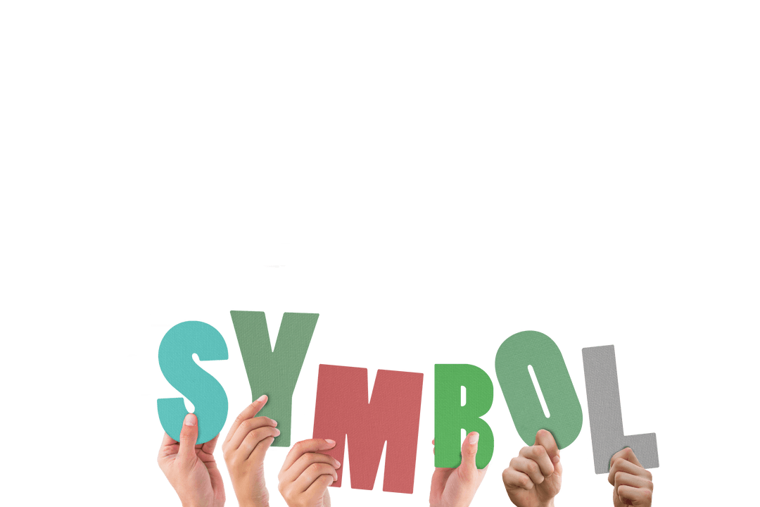 Transparent Hands Holding Colorful Letter Blocks for Concepts