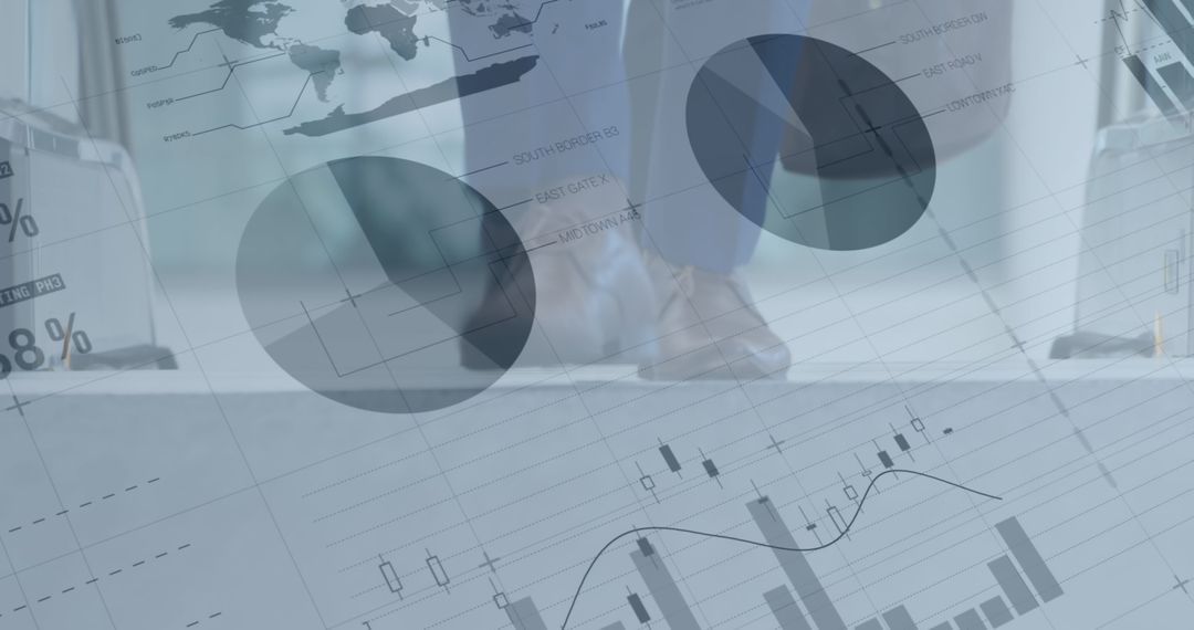 Abstract Financial Data Overlay with Business Professionals