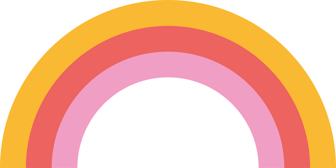 Simple Rainbow Arch with Pastel Colors on Transparent Background