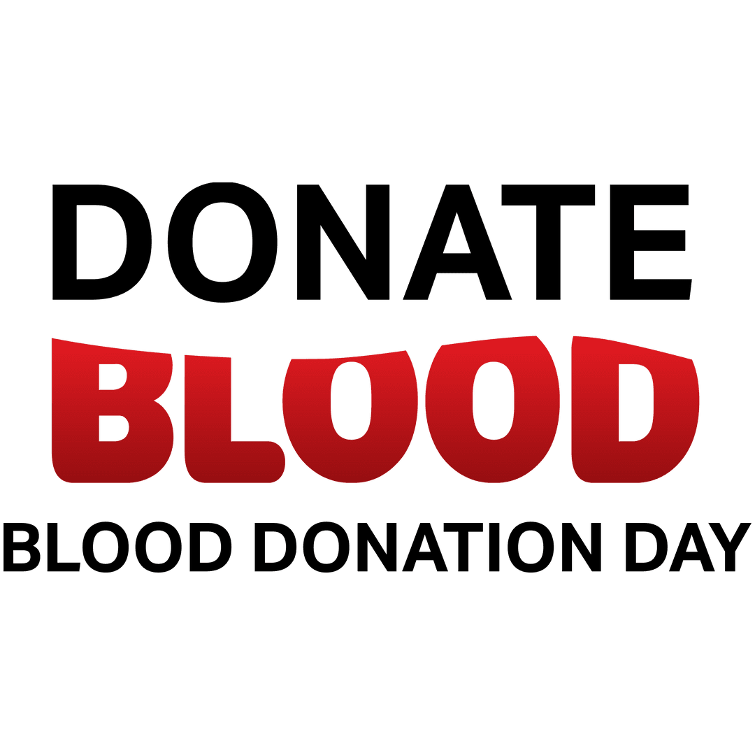 Blood Donation Awareness Text on Transparent Background