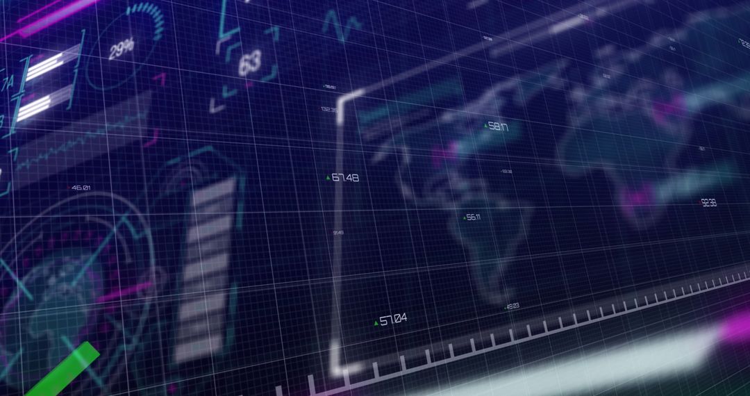 Futuristic Digital Dashboard with Holographic Data Visualization