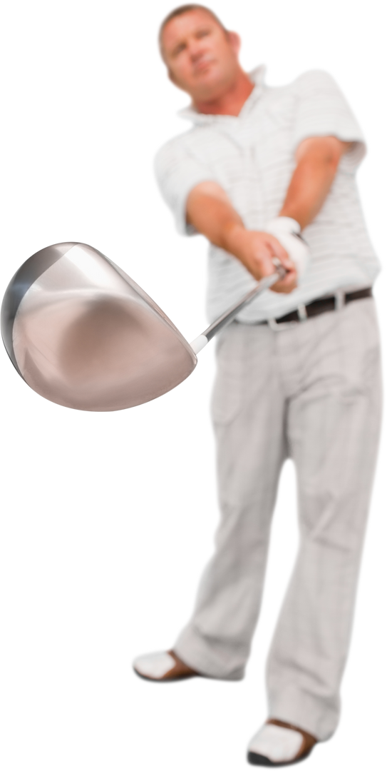 Golfer Swinging Silver Golf Club on Transparent Background - Download Free Stock Images Pikwizard.com