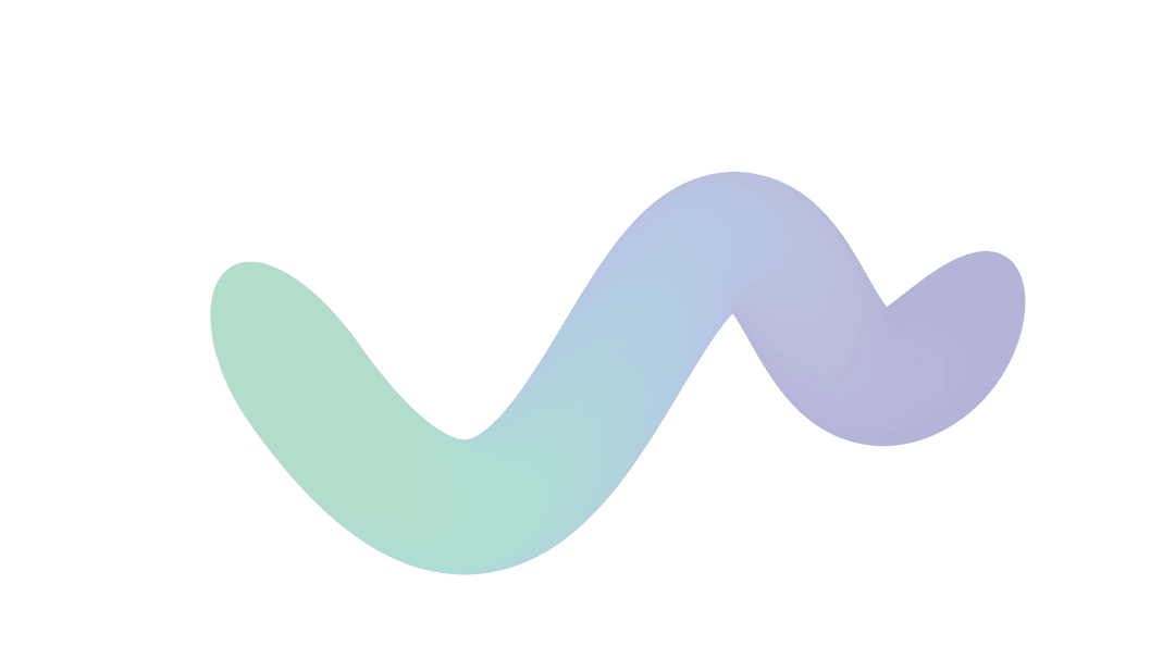 Colorful Gradient Wave Shape on Transparent Background