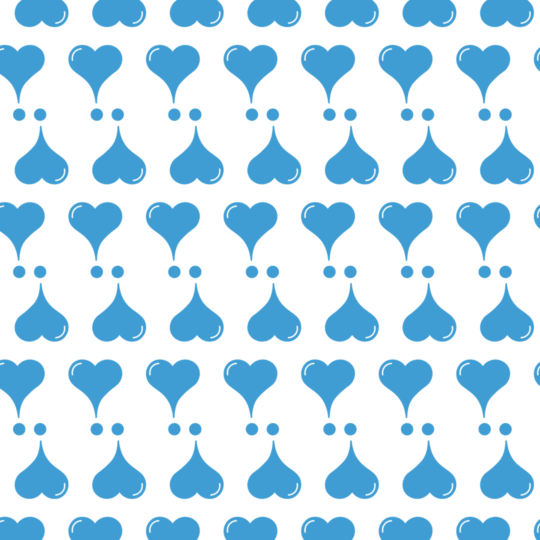 Blue Heart Pattern on Transparent Background Vector Illustration