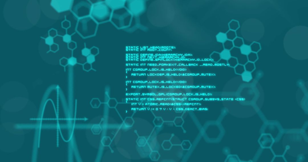 Digital data processing with hexagonal structures on green background