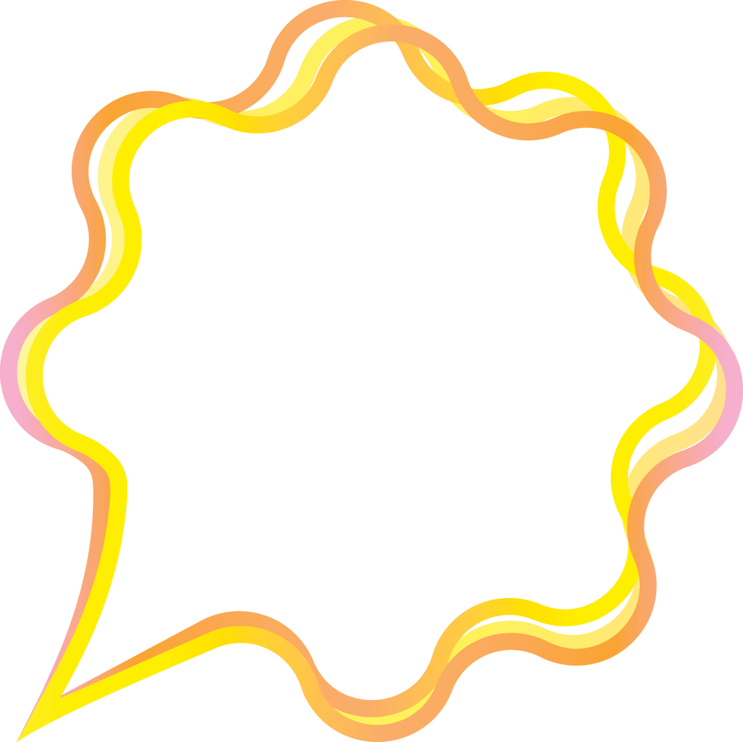 Vibrant Yellow Gradient Speech Bubble on Transparent Background