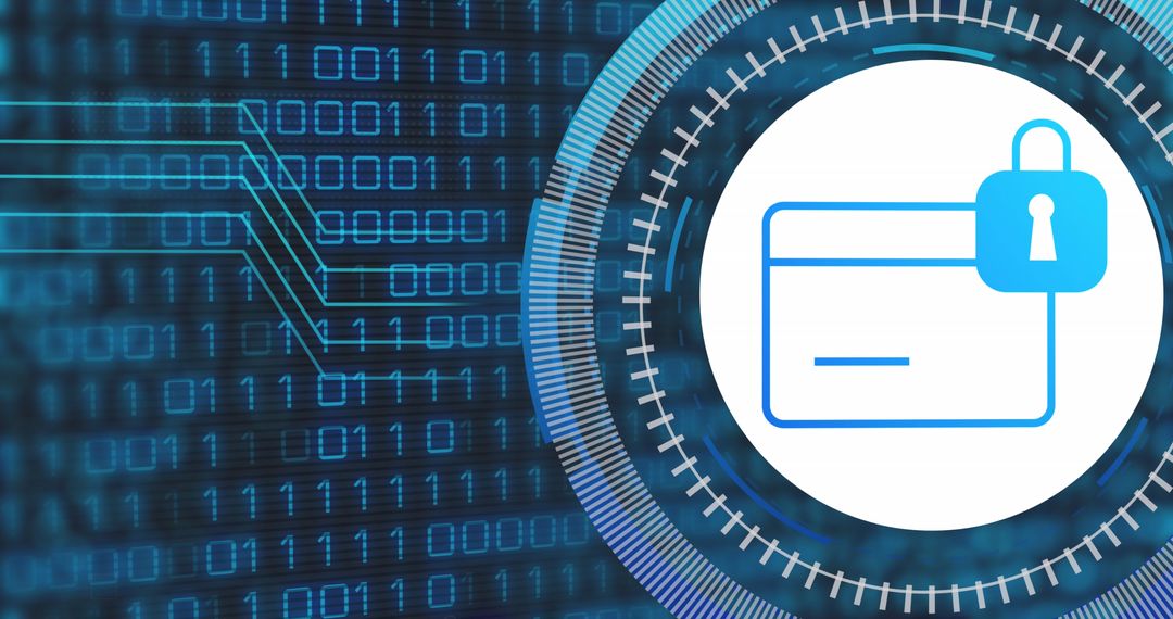 Digital Security Concept with Secure Credit Card Graphic
