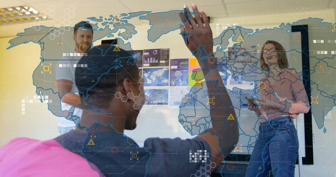 Multiracial Team Engaging in Technology-Driven Collaboration