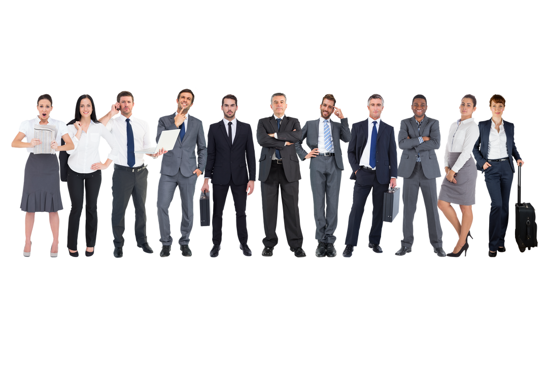 Diverse Business Team Standing on Transparent Background - Download Free Stock Images Pikwizard.com