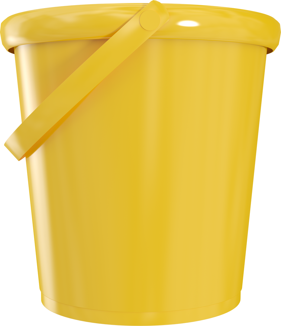 Yellow Plastic Bucket on Transparent Background Isolated Illustration - Download Free Stock Images Pikwizard.com