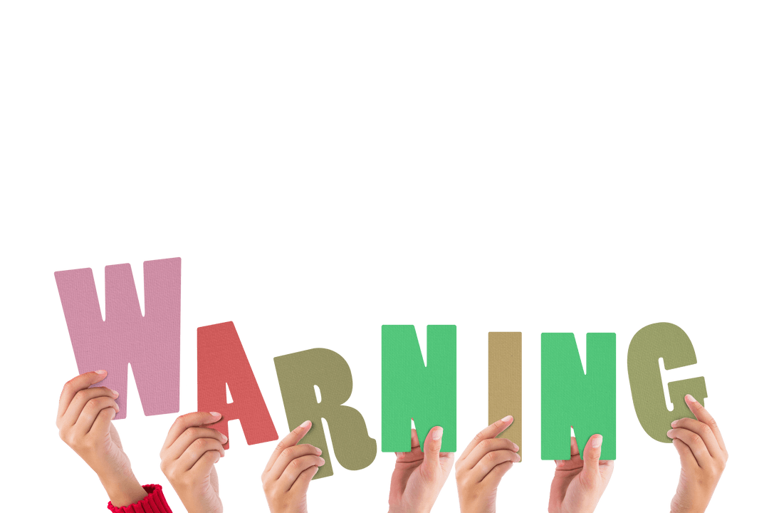 Cropped Hands Holding Colorful Letters in Transparent Background