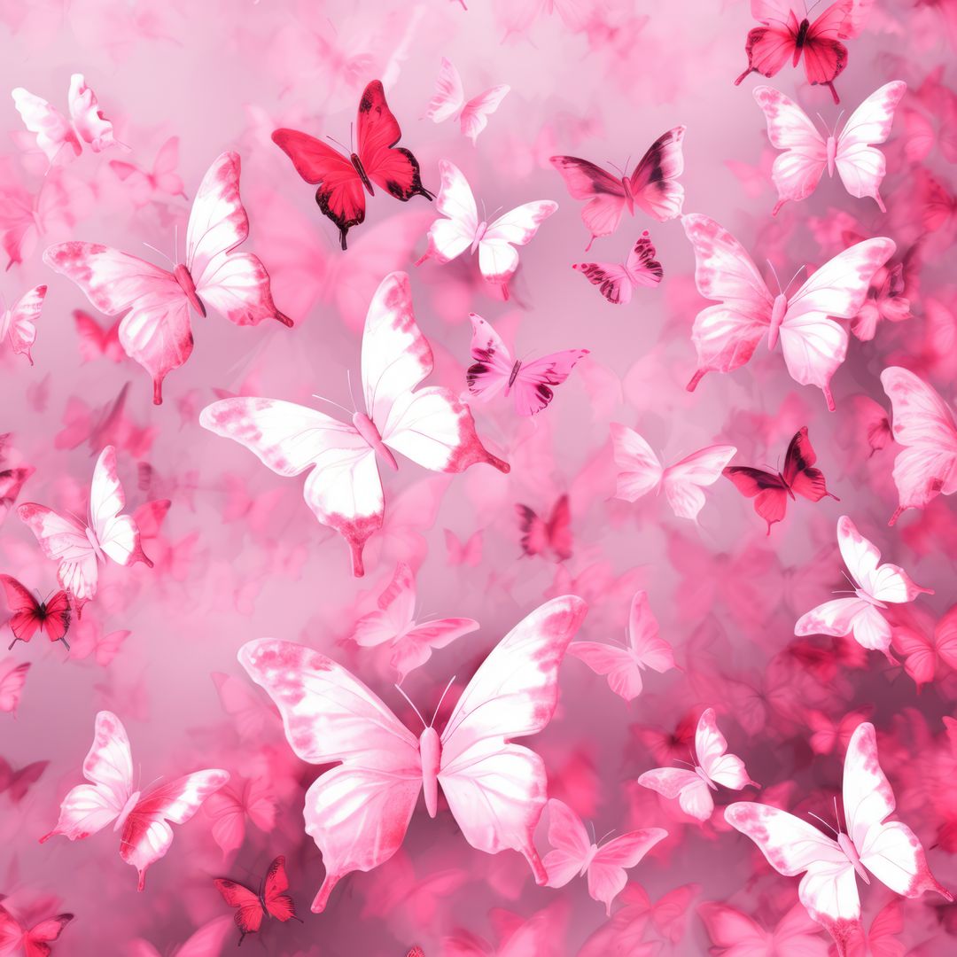 Pink butterflies on pink background, created using generative ai technology - Free Images, Stock Photos and Pictures on Pikwizard.com