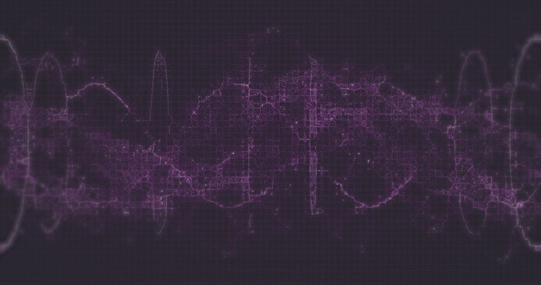 Futuristic DNA Helix with Digital Lightning and Neon Grid Overlay