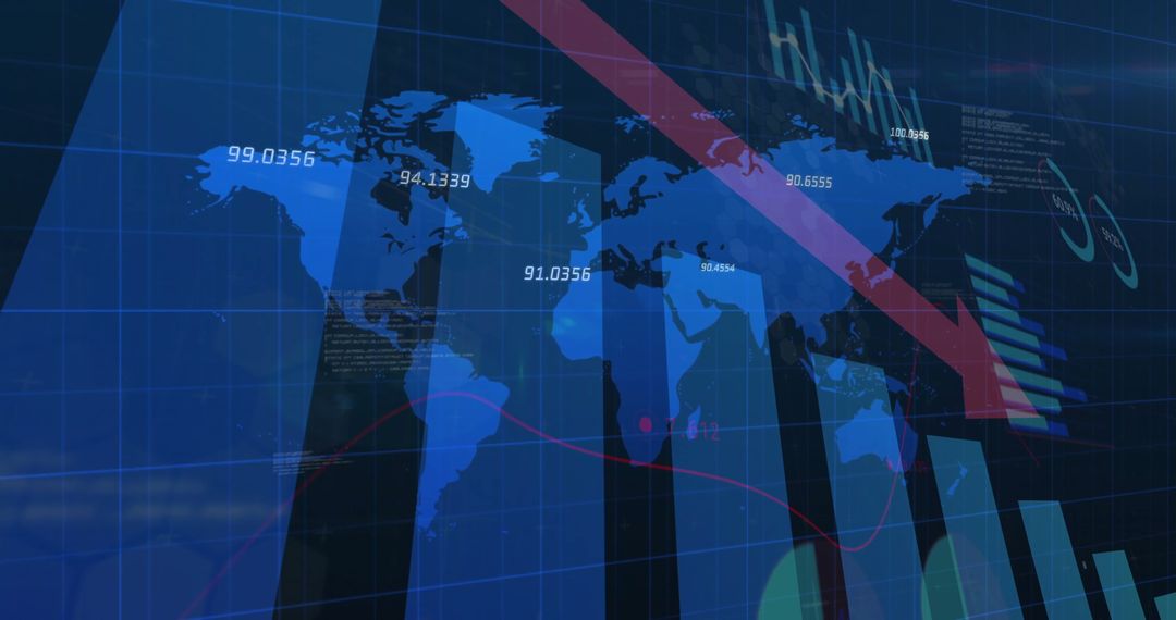Global Market Downturn on Digital Analytics Dashboard