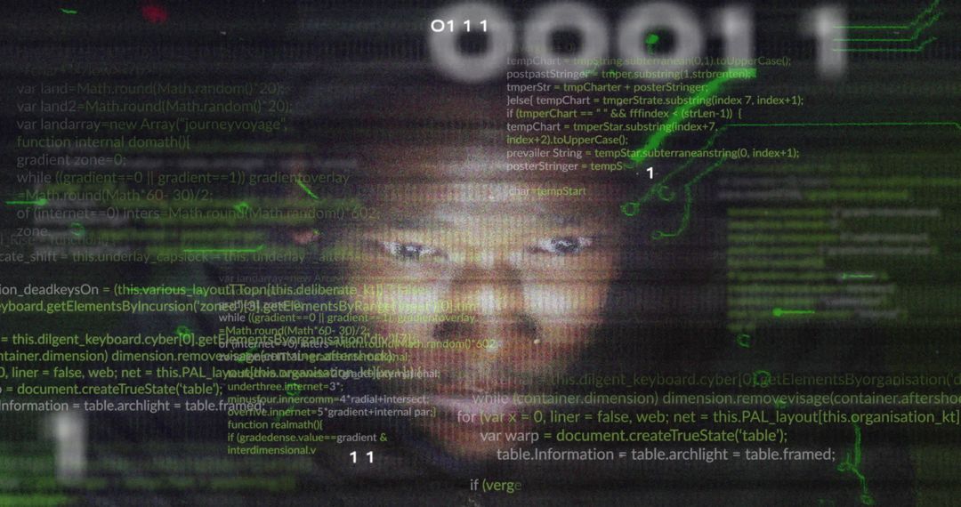 Digital Matrix of Coding Hacker with Integrated Circuits - Free Images, Stock Photos and Pictures on Pikwizard.com