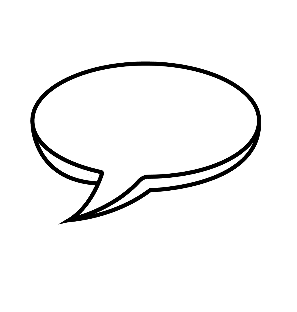 Empty White Speech Bubble with Transparent Background