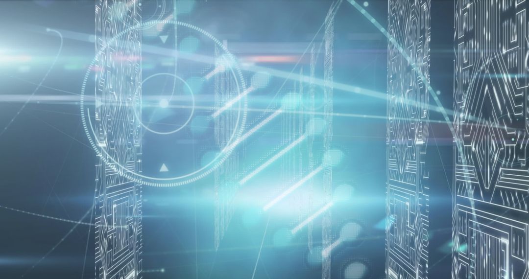 Futuristic DNA Animation with Virtual Data Screens