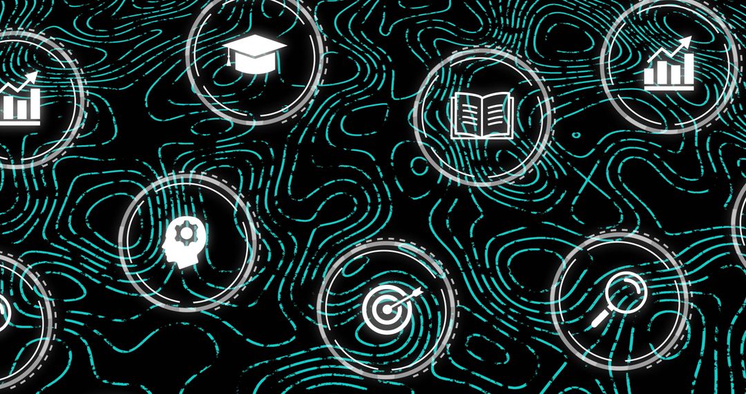 Digital Connections Network with Overlayed Technology Icons