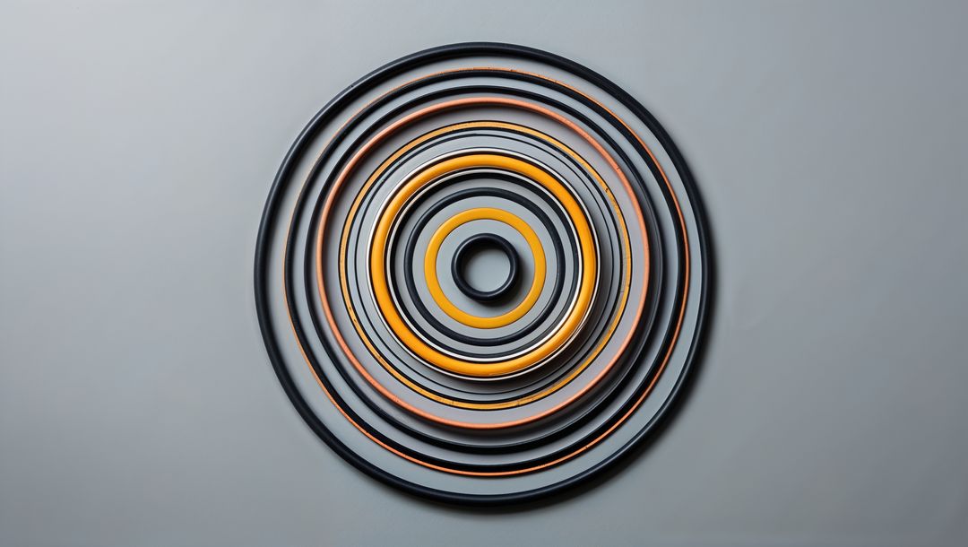 Concentric Metal Rings with Modern Geometric Design