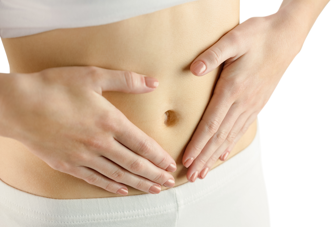 Transparent image of woman touching stomach in health concept - Download Free Stock Images Pikwizard.com