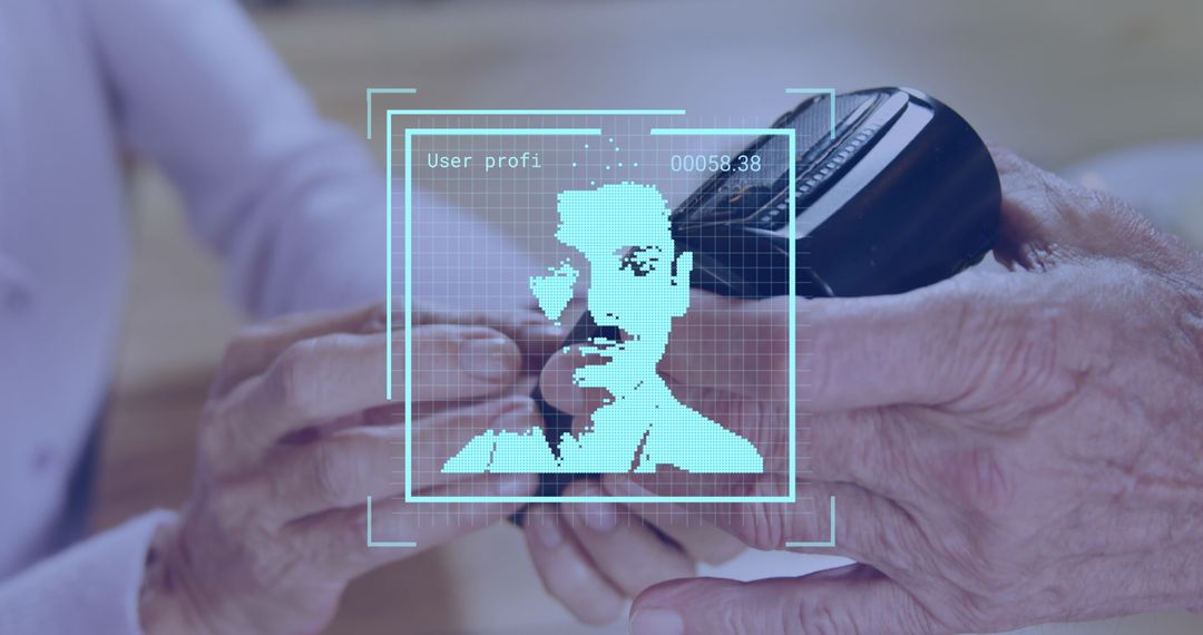 Digital Identity Verification Concept with Senior User