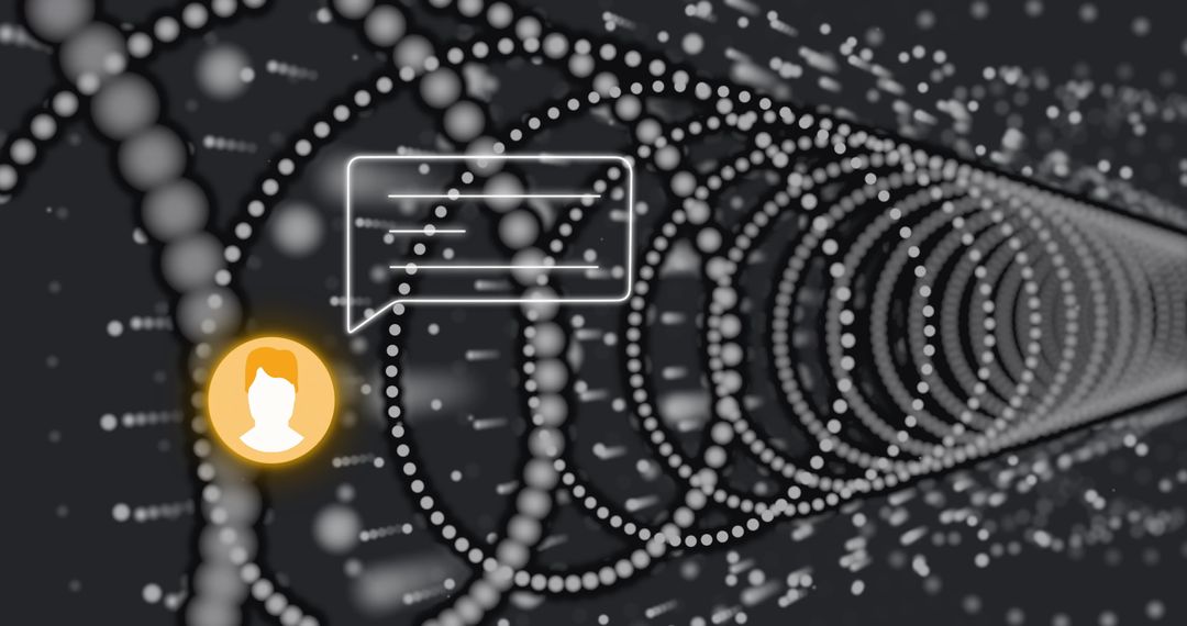 Digital Connectivity with Futuristic Spiral Data Stream and Chat