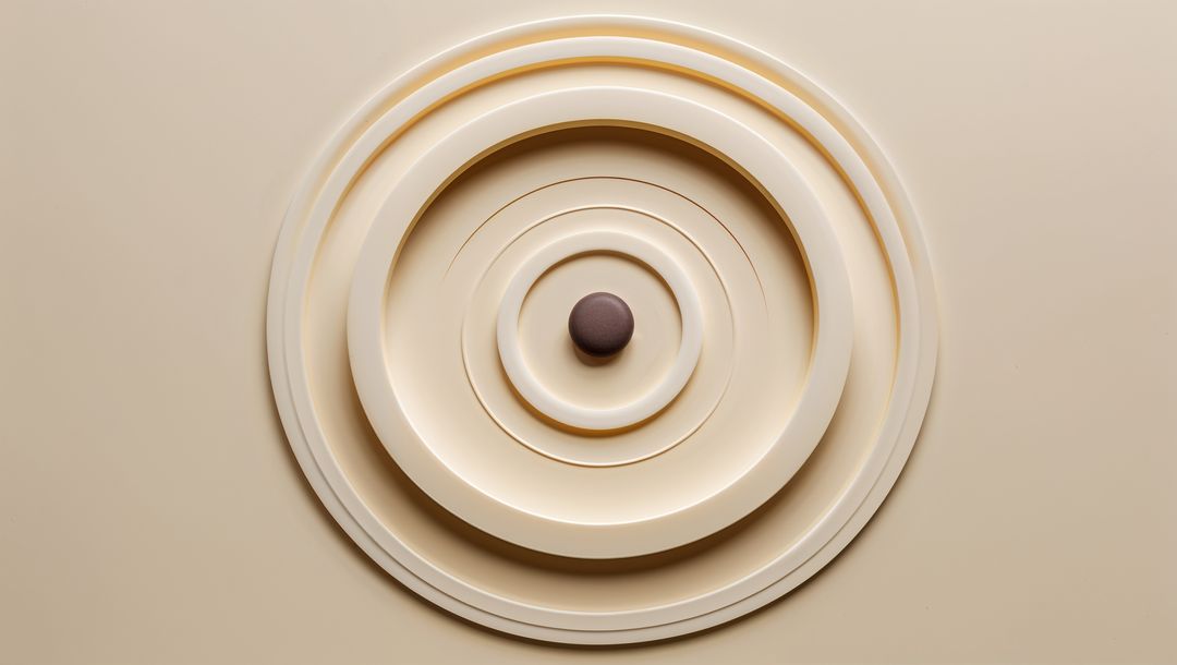 Minimalist Abstract Geometric Circles on Beige Background
