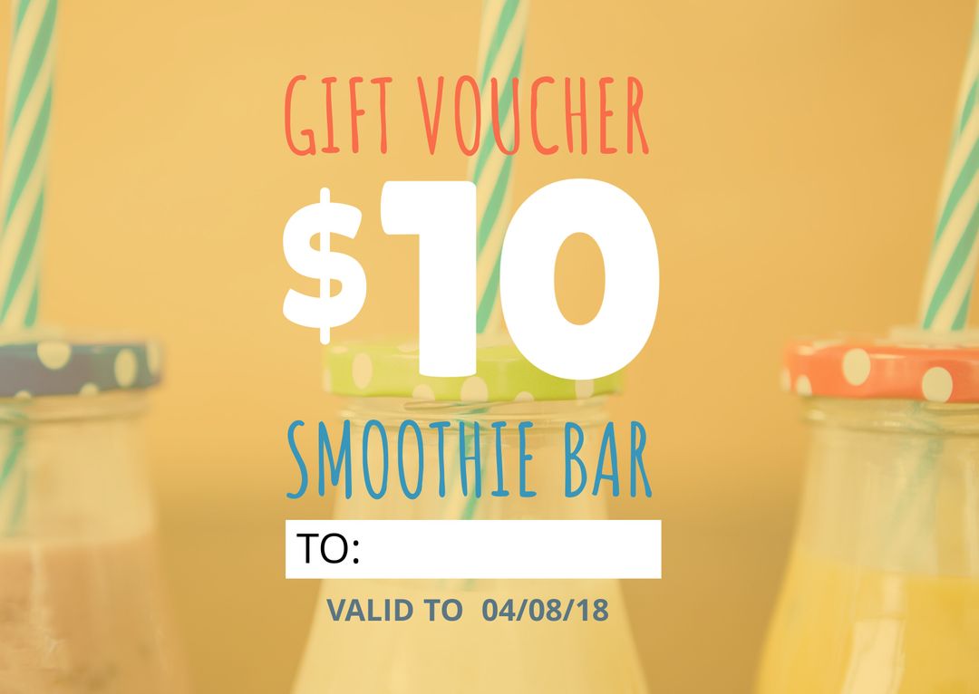 Vibrant Smoothie Bar Gift Voucher with Fresh Branding