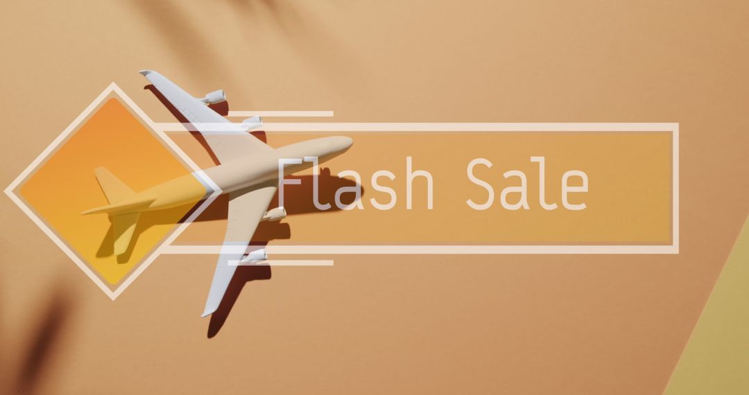 Travel Flash Sale Announcement with Plane and Leaf Shadow