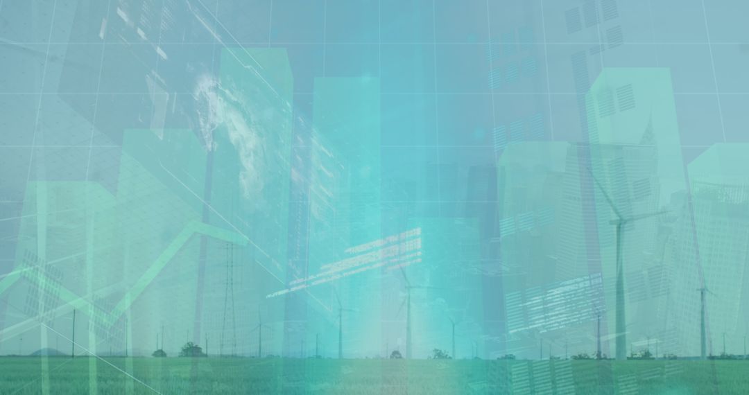 Digital Business Interface with Global Financial Data Illustration