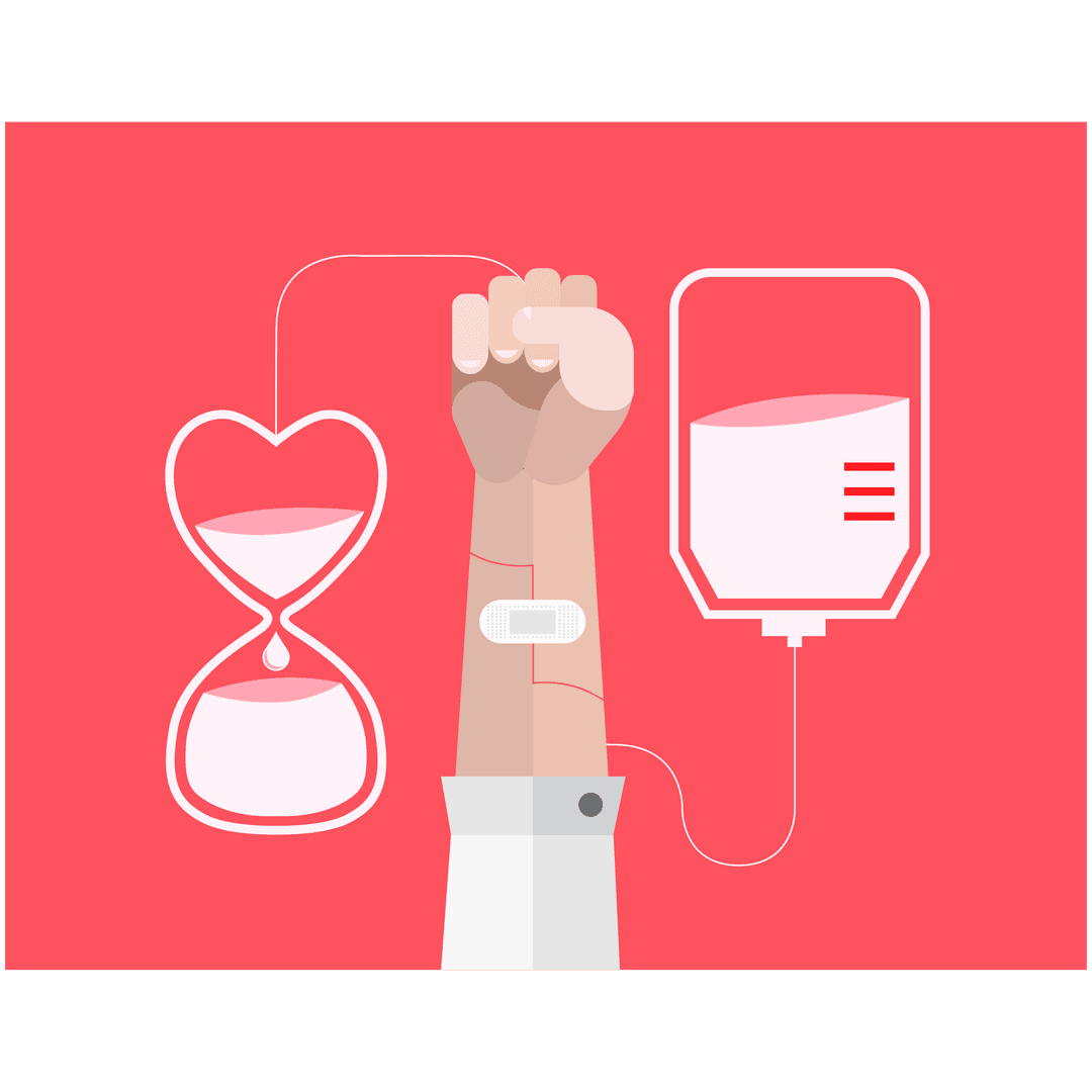 Transparent Blood Donation Hourglass Vector Design