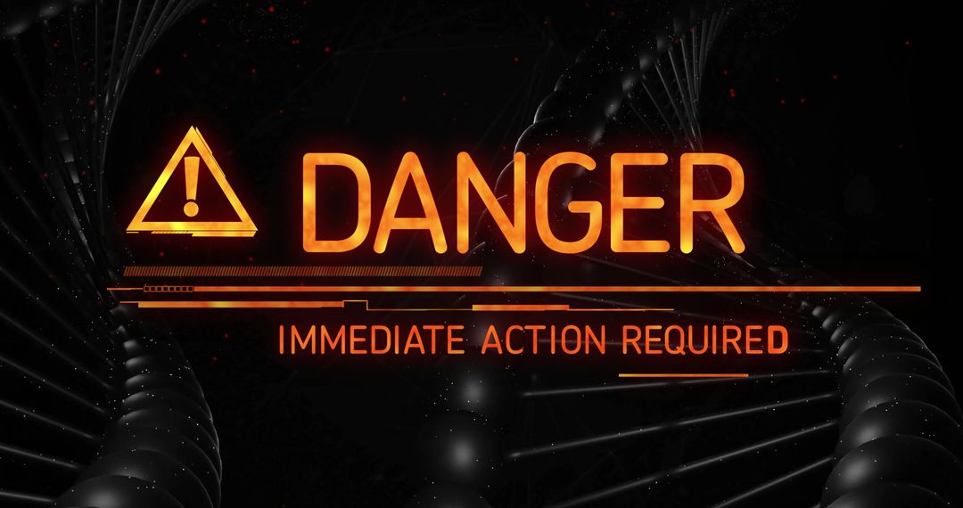 Orange Warning Alert on Futuristic Sci-Fi Interface