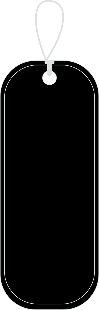 Black Badge Illustration with Copy Space on Transparent Background