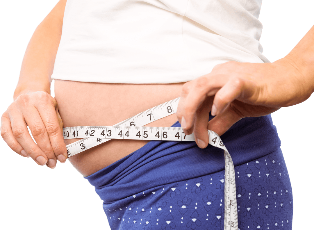 Transparent Image of Pregnant Woman Measuring Bump