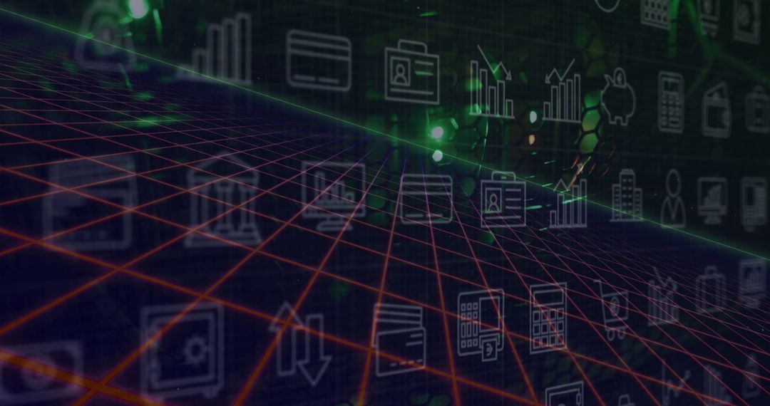 Business Icons Visualizing Digital Finance Landscape
