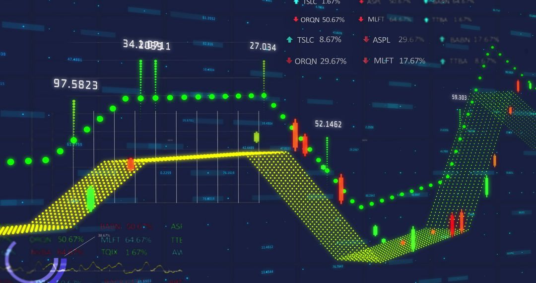 Digital Stock Market Data Visualization Display