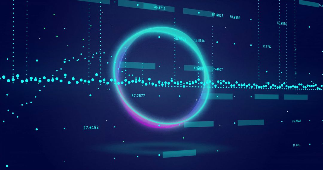Futuristic Data Visualization with Glowing Circular Interface