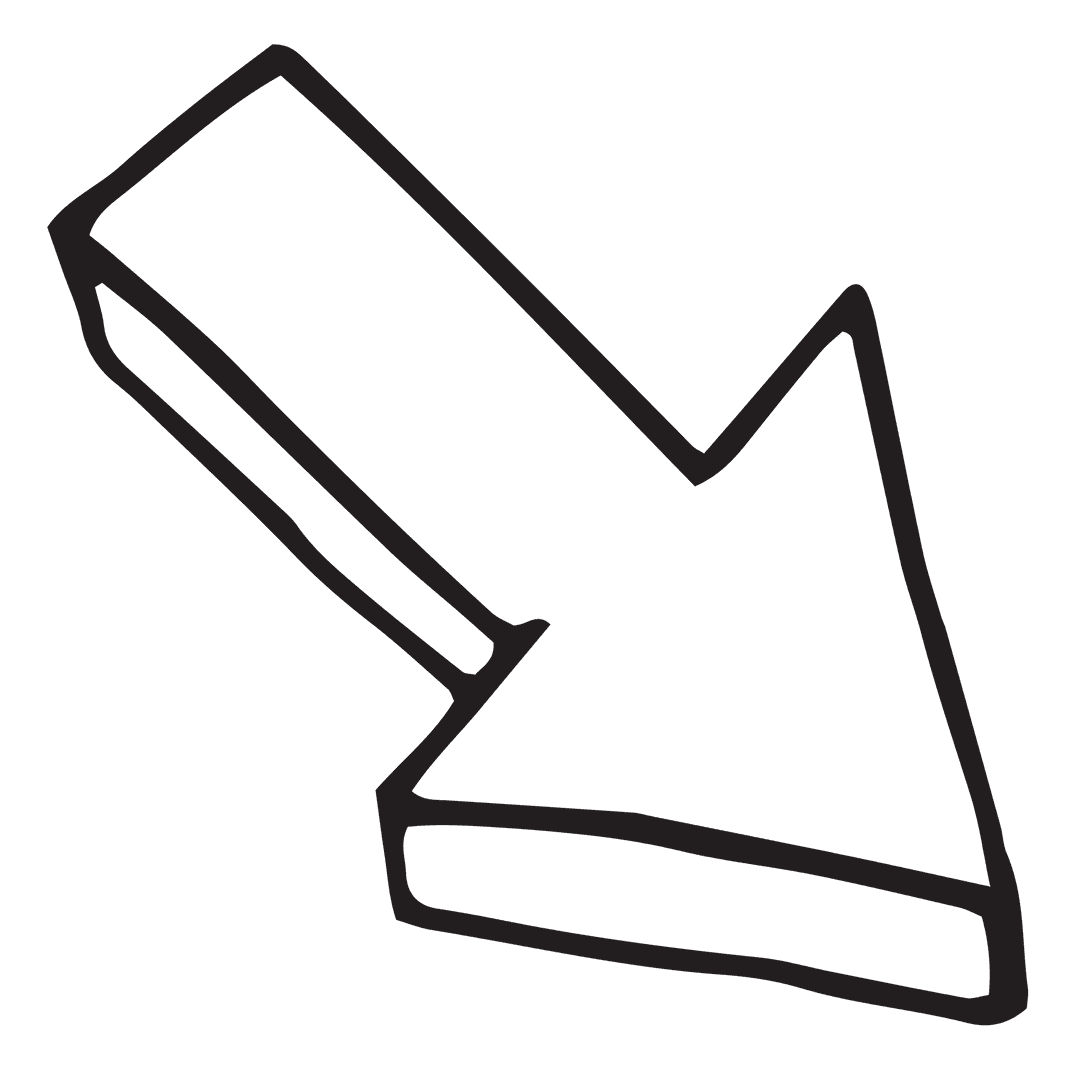 Bold Black Downward Arrow Transparent Background Clip Art