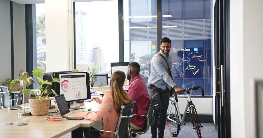 Modern Office Brimming with Diverse Team Collaboration